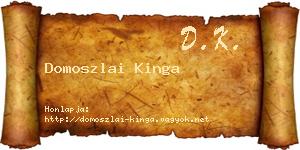 Domoszlai Kinga névjegykártya