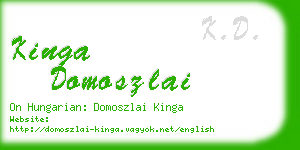 kinga domoszlai business card